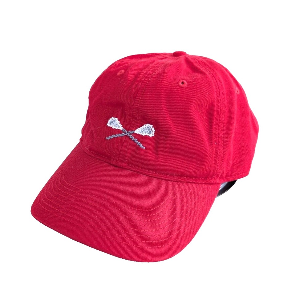 Smathers & Branson‎ Lacrosse Hat Red Needlepoint Strapback Cotton Adjustable